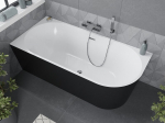 Mexen Mia vasakpoolne nurgavann 170 x 80 cm, valge/must, kroomitud &uuml;levool - 52691708075L-01, 170 x 80 cm
