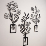Riputatav dekoratsioon Flowers in Vase, 3 tk