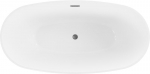 Mexen Eris vann vabalt seisev 155 x 80 cm, valge, &uuml;levool gun grey harjatud - 53441558000-66, 155 x 80 cm