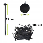 100 tk. 19 cm plastiknaelad agrotekstiilile, agrokile