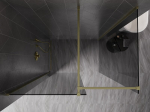 Mexen Kioto-X du&scaron;isein Walk-in 130 x 100 cm, l&auml;bipaistev 10 mm, kuldne harjatud - 800-130-202-55-00-100-X