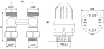 Mexen G04 kahetorus&uuml;steemne termostaatilise kraani komplekt DN50, sirge 1/2"x3/4", nikkel - W912-012-948-01, DN50