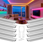 LED-alumiiniumprofiilid s&uuml;vistatavad krohvile, 10 tk &agrave; 2 m, raamita