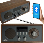 Kaasaskantav raadio Brda FM/BT/USB aku 2200 mAh, 10 W, telefoni induktiivlaadimine, pruun/grafiit