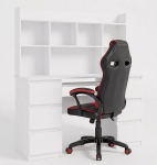 Kontorim&ouml;&ouml;bli komplekt 4HouseDesign "Kuba": kirjutuslaud + m&auml;ngutool, must/valge