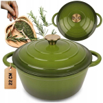 Emaileeritud malmpott 22cm 3l oliiviv&auml;rvi
