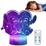 Stitch 3d Led-&ouml;&ouml;lamp kaugjuhtimispuldiga