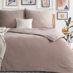 Voodipesukomplekt Musliin, 140x200 cm, 1 tk 70x80 cm, 100 % puuvill, roosa
