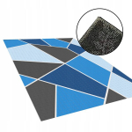 Sinine 160x220cm geomeetrilise mustriga vaip, libisemiskindel