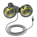Kahe peaga autoventilaator, must, 5V USB, 360&deg; p&ouml;&ouml;rlemine, vaikne, tugev &otilde;huvool