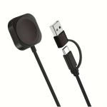 2-&uuml;hes ruudukujuline laadimisalus, must, USB-C/USB-A, Galaxy Watchile