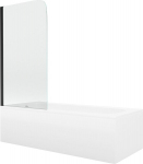 Mexen Vega ristk&uuml;likukujuline vann 150 x 70 cm koos korpuse ja 1-lehega vaheseinaga 70 cm, l&auml;bipaistev, must, Mexen Vega stačiakampė vonia 150 x 70 cm su apdaila ir 1 sparno 70 cm sienele, permatoma, juoda - 550115070X9007017000