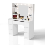 Peegliga kirjutuslaud Homestar Malia 107x40x140 cm valge