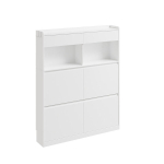 SoBuy Kingalett FSR224-E-W Valge 98x19x120cm MDF 4 P&ouml;&ouml;ratavat Ust 2 Sahtlit Konksudega
