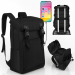 Ergonoomiline Peterson linnaseljakott USB-liidese, 9 tasku, s&uuml;learvutitasku ja kohvririhmaga, must, 20 l