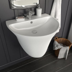 vidaXL Basin Valge 56 x 48 x 42 cm Glaseeritud keraamika