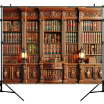Raamatukogu Fototaust Pol&uuml;ester Kangas Pickify, 130.05cm x 149.86cm