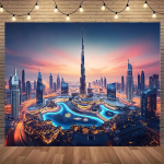 Dubai Siluett Taustakangas Siseruumides Kasutamiseks Pickify, 179.83cm*234.95cm