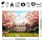 Aia taust Kangas Lillidega ja Sinilindudega Pickify, 180*230cm/70.8&times;90.5inch