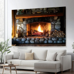 Rustikaalne Kaminataust Pulmakujunduseks Pickify, 70.8inch*90.5inch/180cm*230cm
