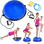 Tasakaaluplatvorm, tasakaalutreener, poolkerakujuline pall Bosu 58cm koos n&ouml;&ouml;ridega Gymtek