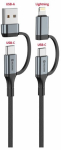 Swissteni 4in1 laadimiskaabel 1,5 m Usb-c, Usb-a, Lightning 60 W must