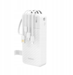 Akupank V&auml;line aku 20 000 mAh valge sisseehitatud kaablitega K11 Pro
