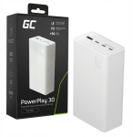 Akupank Powerbank Green Cell 30000 Mah, 22,5 W, 4x Usb, valge
