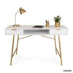 Arvutilaud Arden, 120x50x80,5 cm, valge/kuldse v&auml;rvusega