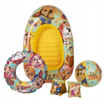 Paw Patrol komplekt: t&auml;ispuhutav pontoon, ujumisr&otilde;ngas, k&auml;ised, pall Skye ja Marshall
