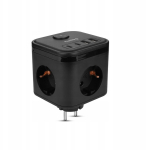 3 vahelduvvoolu pistikupesa ja 4 Usb pesaga toiteplokk