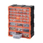 Sahtli hoiustamise organiseerija MJ10502 39 sahtlit 16 cm s&uuml;gav must/oranž