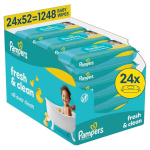 Pampers Fresh Clean Plastic Free Niisked Beebisalvr&auml;tid, 24 Pakki, 1248 Niisket Salvr&auml;tikut