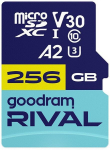 USB pulk Goodram m&auml;lukaart microSD 256GB Rival UHS-I V30 U3 C10 A2 170/120MBs