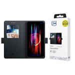 Samsung Galaxy A37 mustekott rahakotiga, 3 kaardile, must 3mk