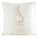 Pidulik padjakate 45x45 cm valge-kuldne Happy Easter kirjaga