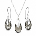 H&otilde;bedane ehtekomplekt naistele &bdquo;Baroque II (Black Diamond Light Chrome)&ldquo; Swarovski&reg; kristallidega