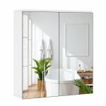 Seinale kinnitatav peegelustega vannitoakapp, valge, 63 &times; 15 &times; 65 cm