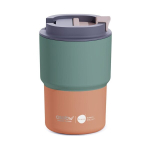 Asobu Thermo kruus 0,36l keraamilise kattega, oranži ja rohelist v&auml;rvi