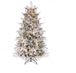Costway 180 cm kunstkuusk sooja valge LED-valgustusega, 848 oksaga kuusk