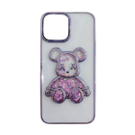 iLike iPhone 15 Silikoon &Uuml;mbris Tr&uuml;kk Desire Bear Lilla