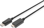 Digitus adapterkaabel Displayport 1.2, AK-340303-030-S, 3m, 4K 60Hz, DP mees, HDMI A t&uuml;&uuml;p mees, &uuml;hilduv HDMI 2.0