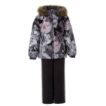 Huppa T&uuml;drukute talvekomplekt WONDER, black pattern/ dark gray