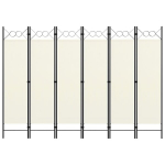 vidaXL 6 paneeliga ruumijagaja, kreemjasvalge, 240 x 180 cm