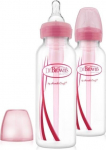 DR. Pruunid kitsa kaelaga pudelid OPTIONS +, roosa, 250 ml, 2 tk, SB82305