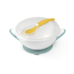 Iminapaga taldrik + teelusikas BabyOno, 6+ elukuud, kollane, 1063/04