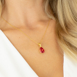 Naiste kaelakee DiamondSky "Crystal Drop (Light Siam)" Preciosa kristallidega DS01K255