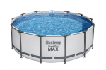 Kit basse plage tubulaire BESTWAY Steel Pro Max - 396 x 122 cm - Ronde (Livr&eacute; avec pompe de filtration, &eacute;chelle + b&acirc;che)