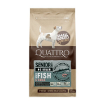 Quattro Small Breed Senior and Diet teraviljavaba kuivtoit v&auml;ikest t&otilde;ugu koertele koos valge kalaga, 7kg