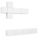 vidaXL 7-osaline telerikappide komplekt, valge, puitlaastplaat